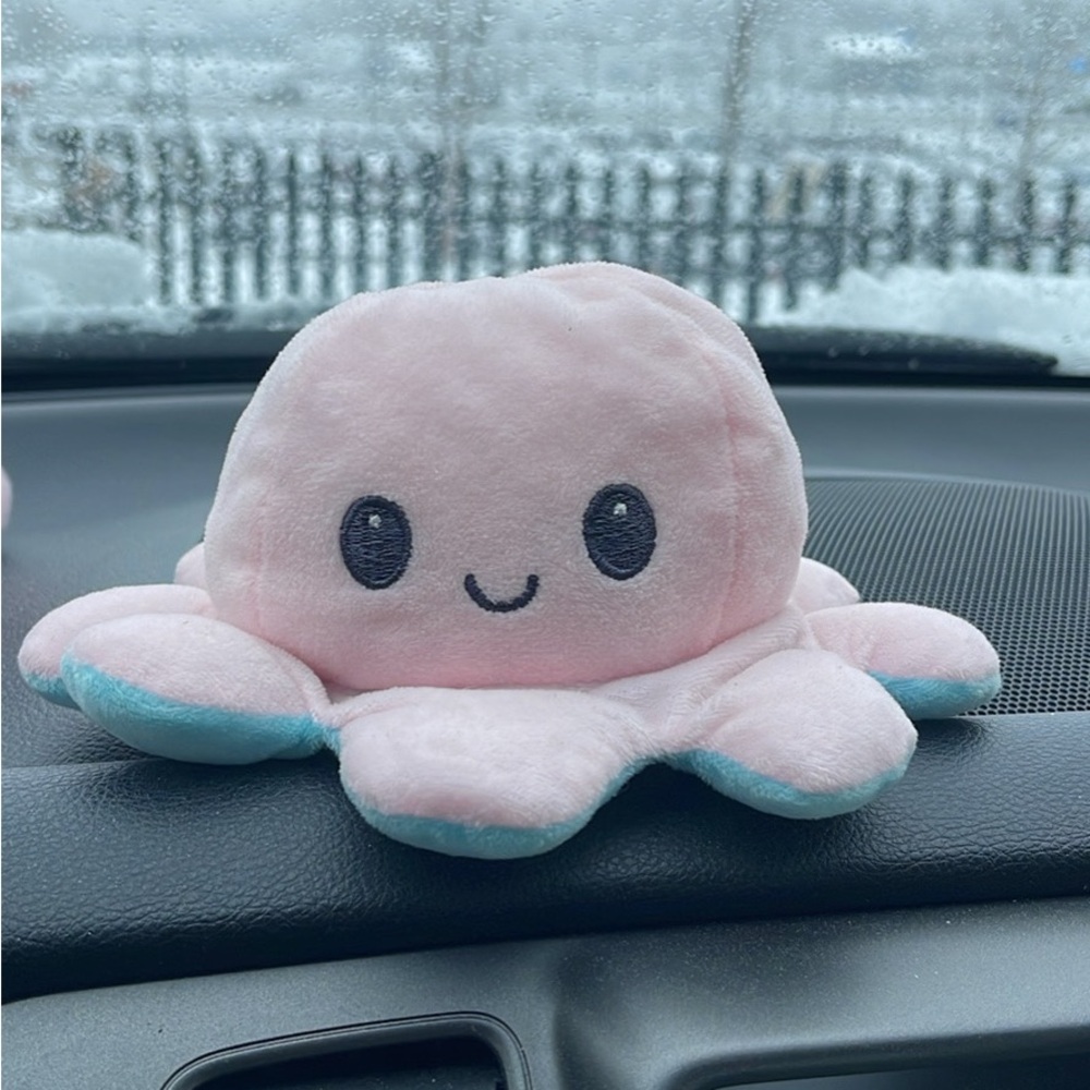 Reversible Pink and Blue Octopus Plush Toy